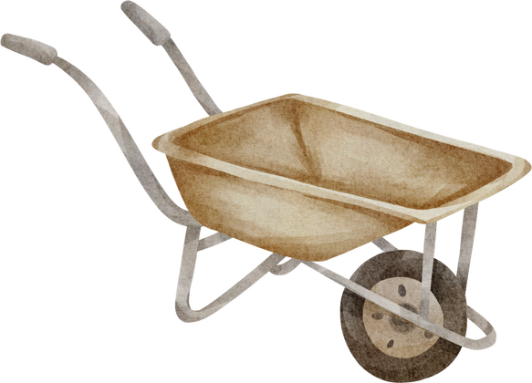 watercolor wheel barrow