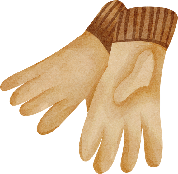 watercolor gardening glove